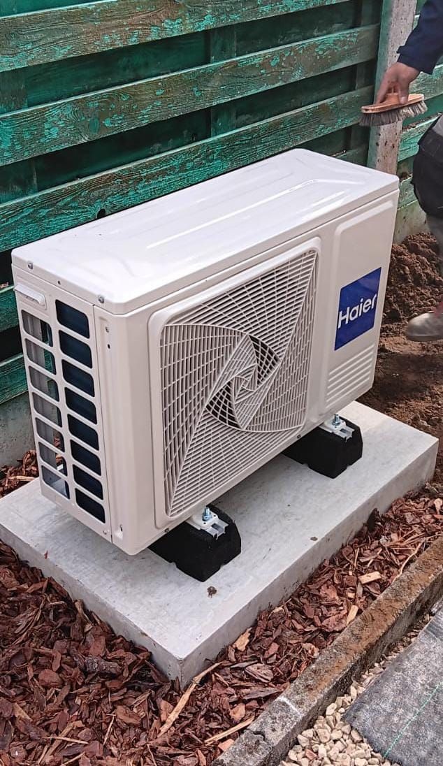 Haier airco buitenunit geplaatst