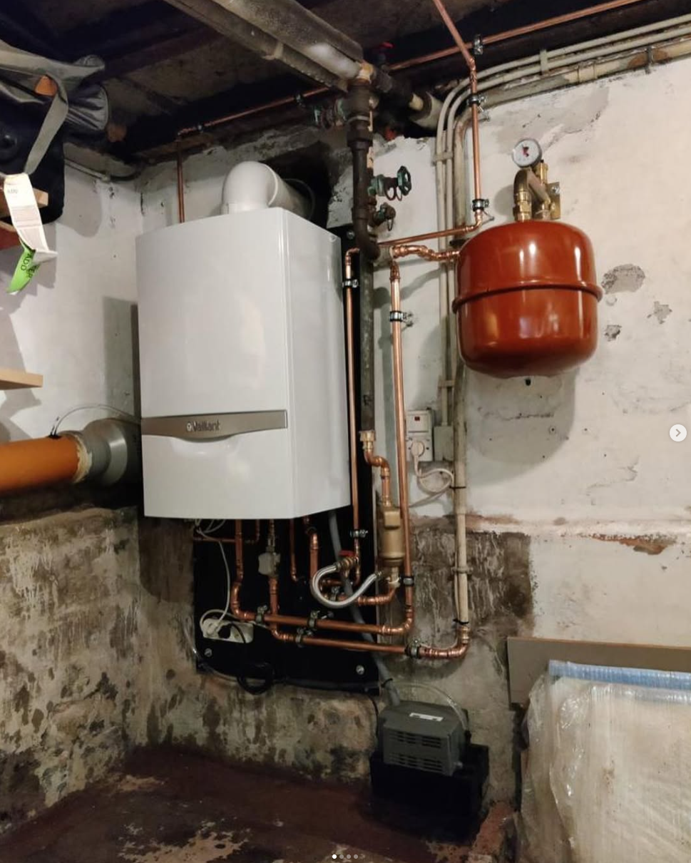 Vaillant ketelinstallatie met koperwerk